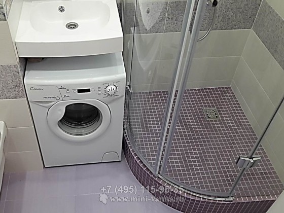 Ремонт в ванной с поддоном под душ фото