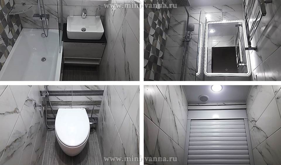 Ванная комната с устройством самодельной ниши под полочку